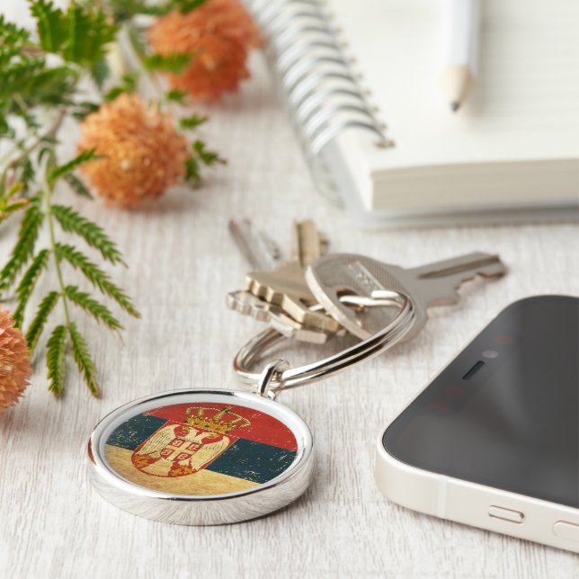 Serbia Flag Keychain (Side)