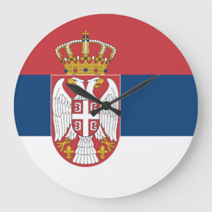 Serbia Flag Large Clock