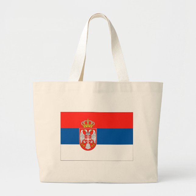 Serbia Flag Large Tote Bag (Front)