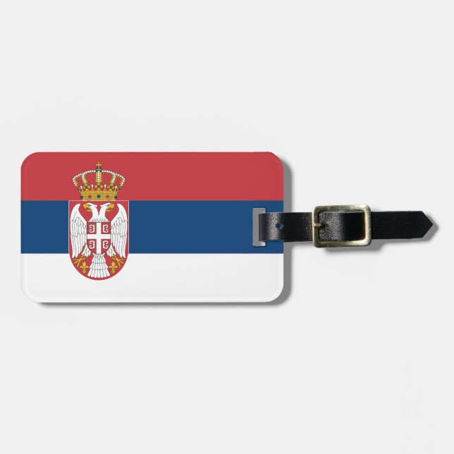 Serbia Flag Luggage Tag (Front Horizontal)