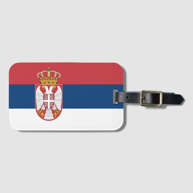 Serbia Flag Luggage Tag (Front Horizontal)