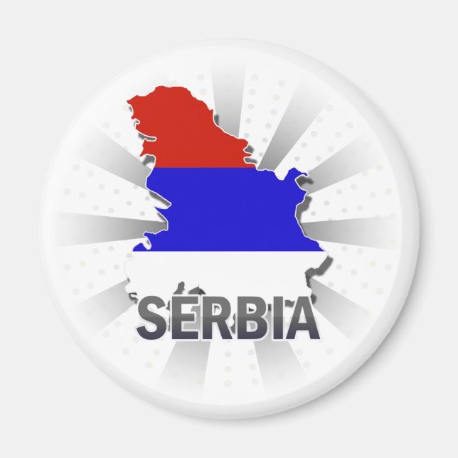 Serbia Flag Map 2.0 Magnet (Front)