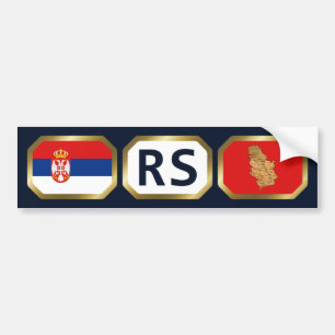 Serbia Flag Map Code Bumper Sticker