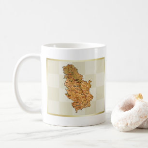 Serbia Flag + Map Mug