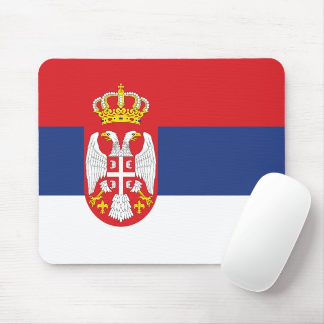Serbia flag mouse mat (With Mouse)