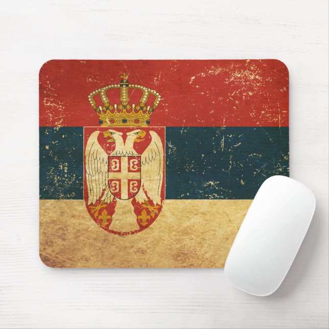 Serbia Flag Mouse Mat (With Mouse)
