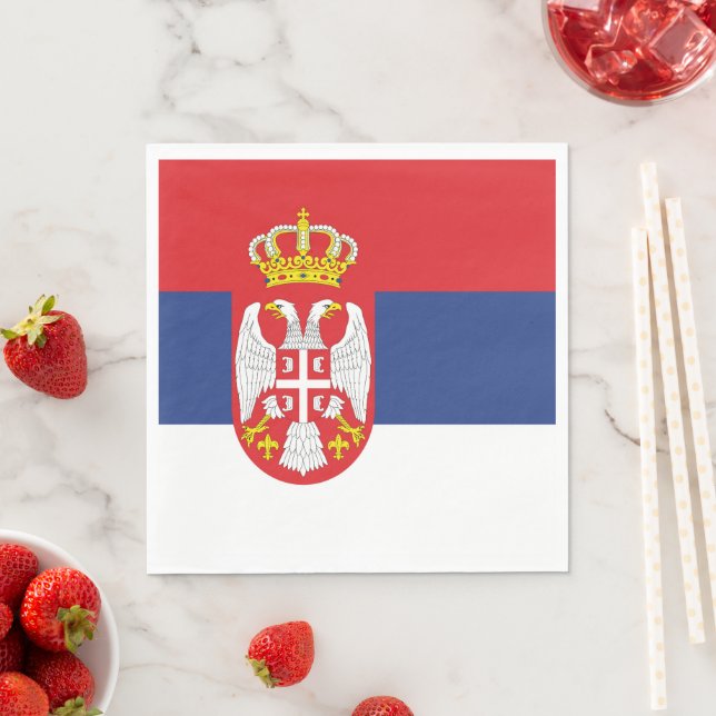 Serbia flag napkin (Insitu)