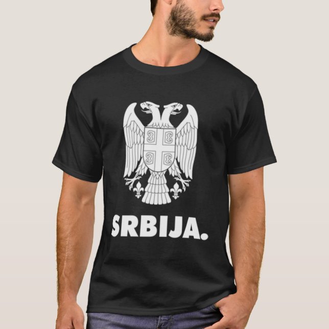 Serbia Flag Nejic Grb Serbian Patriot Balkan For S T-Shirt (Front)