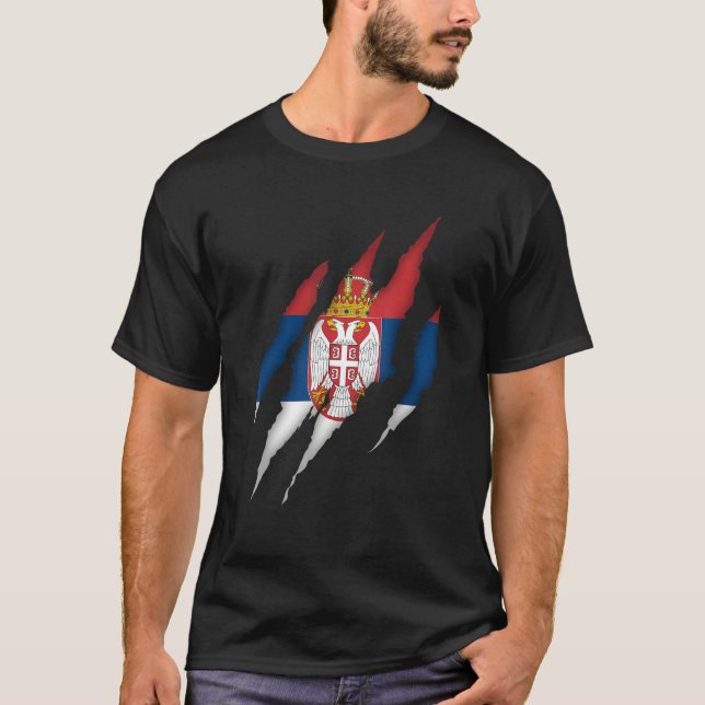 Serbia Flag of Serbia Serbia Flag T-Shirt (Front)