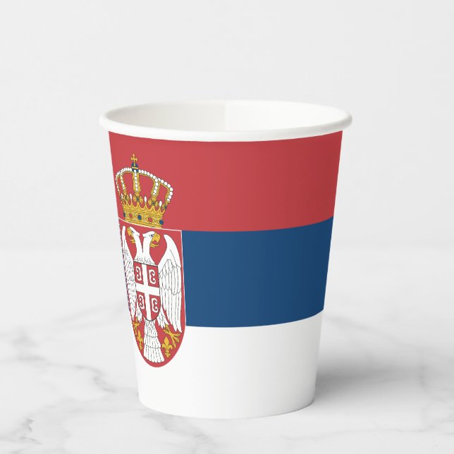 Serbia Flag Paper Cups (Left)