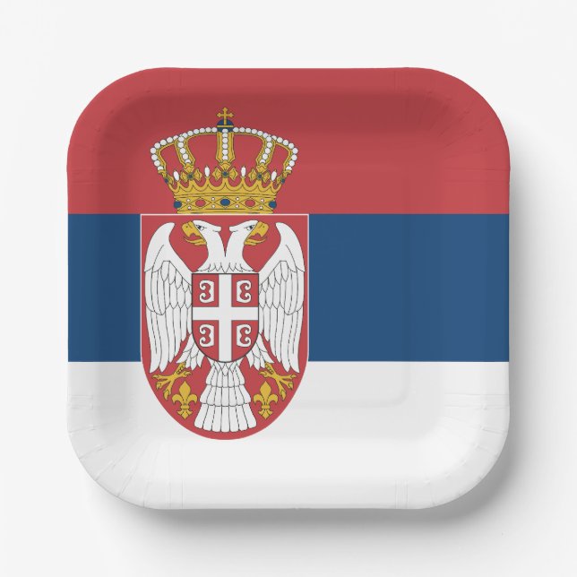 Serbia Flag Paper Plate (Front)