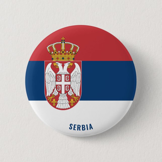 Serbia Flag Patriotic 6 Cm Round Badge (Front)