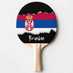 Serbia Flag Ping Pong Paddle
