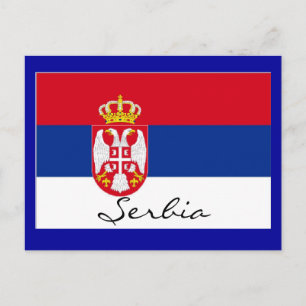 Serbia flag postcard