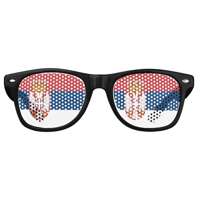 Serbia Flag Retro Sunglasses (Front)