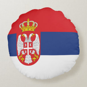 Serbia flag round cushion