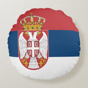 Serbia Flag Round Cushion