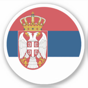 Serbia Flag Round Sticker