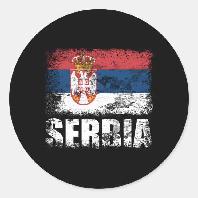Serbia Flag Serbian Flag Classic Round Sticker (Front)