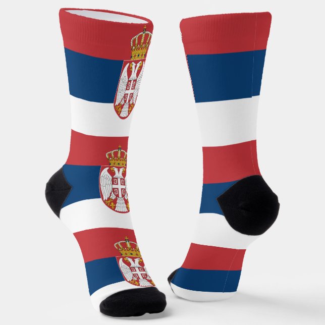Serbia Flag Socks (Angled)