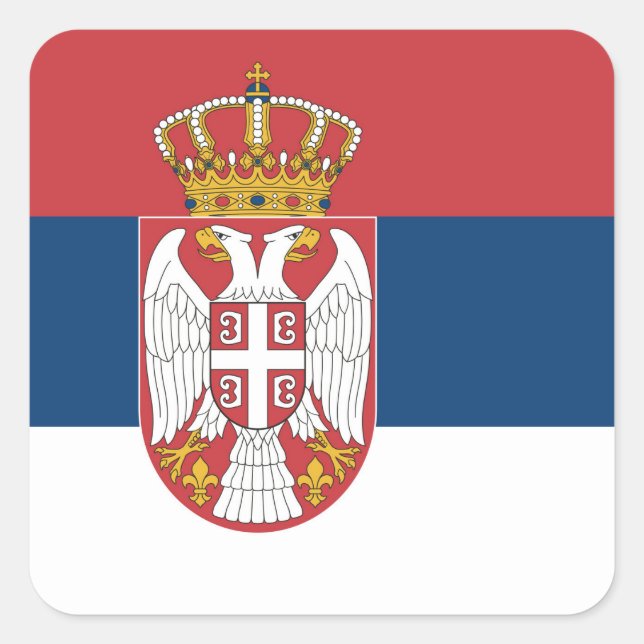 Serbia Flag Square Sticker (Front)
