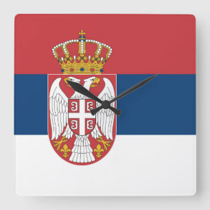 Serbia Flag Square Wall Clock