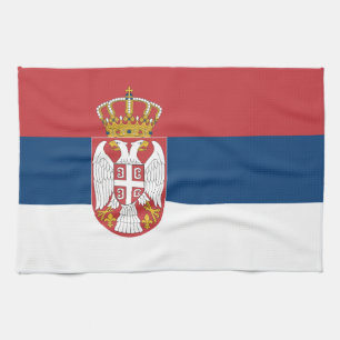 Serbia Flag Tea Towel