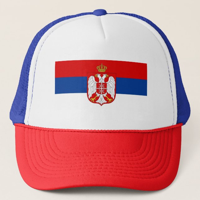 SERBIA FLAG  TRUCKER HAT (Front)