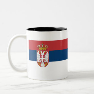 Serbia Flag Two-Tone Coffee Mug