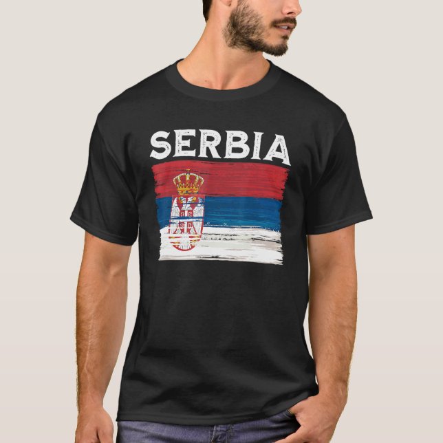 Serbia Flag  Vintage Serbia Flag T-Shirt (Front)