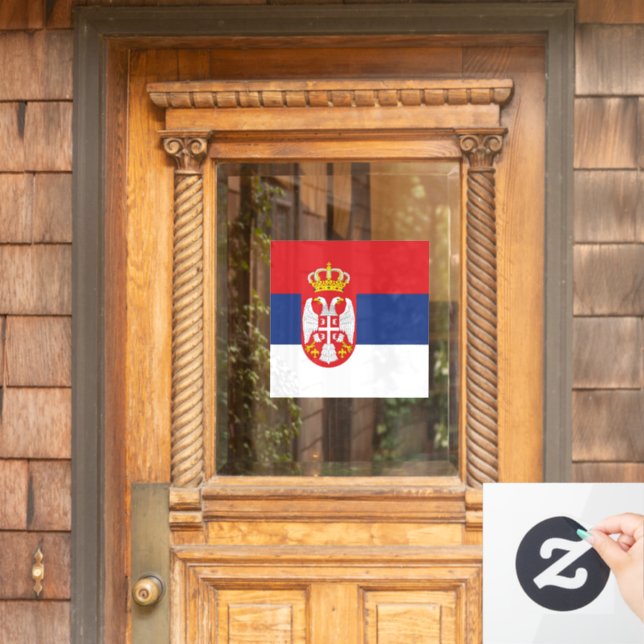 Serbia flag window cling (Home Door)