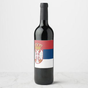 Serbia Flag Wine Label