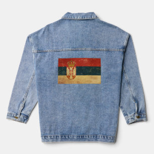 Serbia Flag Women's Denim Jacket