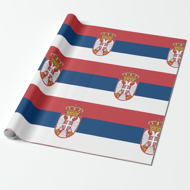 Serbia Flag Wrapping Paper (Unrolled)