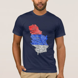 Serbia Flagcolor Map T-Shirt
