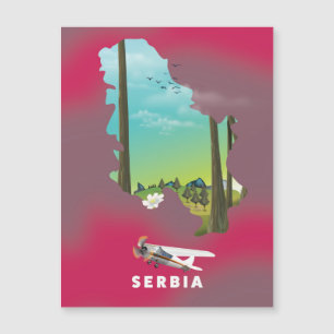 Serbia Illustrated map travel poster