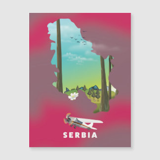 Serbia Illustrated map travel poster