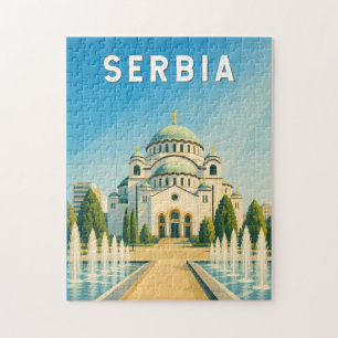 Serbia Illustration Travel Art Vintage Jigsaw Puzzle