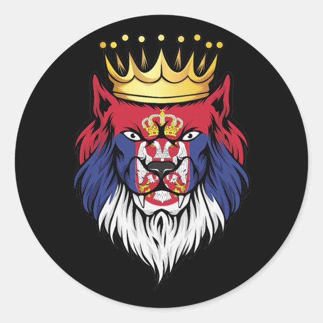 Serbia  Lion King Flag  Classic Round Sticker (Front)