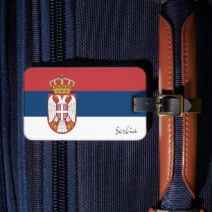 Serbia Luggage Tags, patriotic Serbian Flag Tag