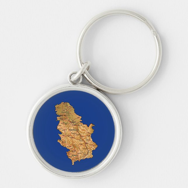Serbia Map Keychain (Front)