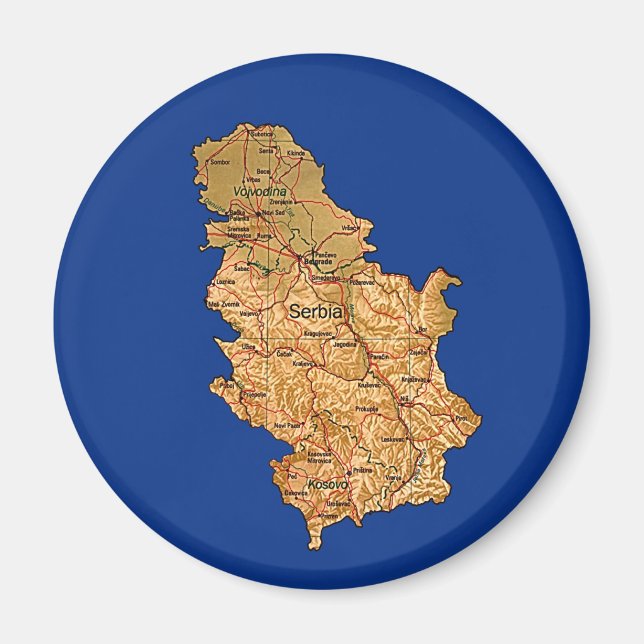 Serbia Map Magnet (Front)