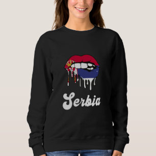 Serbia Melting Lips Proud Serbian Flag Srbija Root Sweatshirt