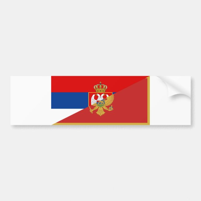 serbia montenegro flag country half symbol bumper sticker (Front)