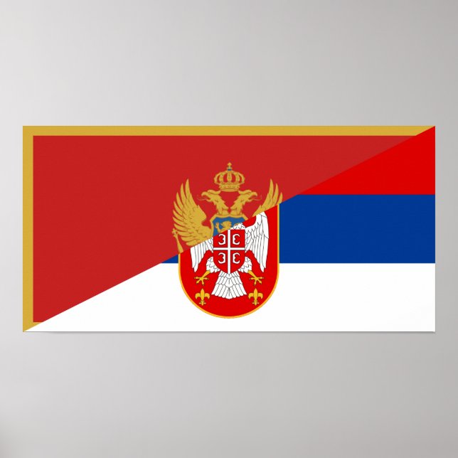 serbia montenegro flag country half symbol poster (Front)
