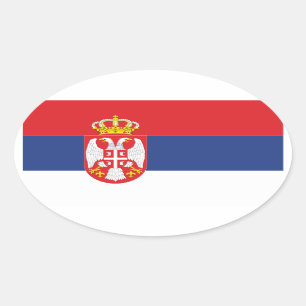 Serbia National Flag Oval Sticker