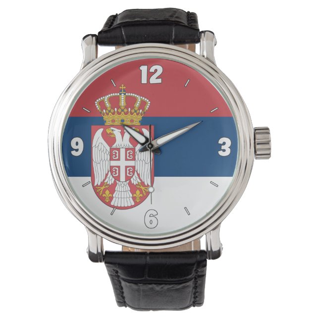 Serbia National Flag Patriotic Watch (Front)