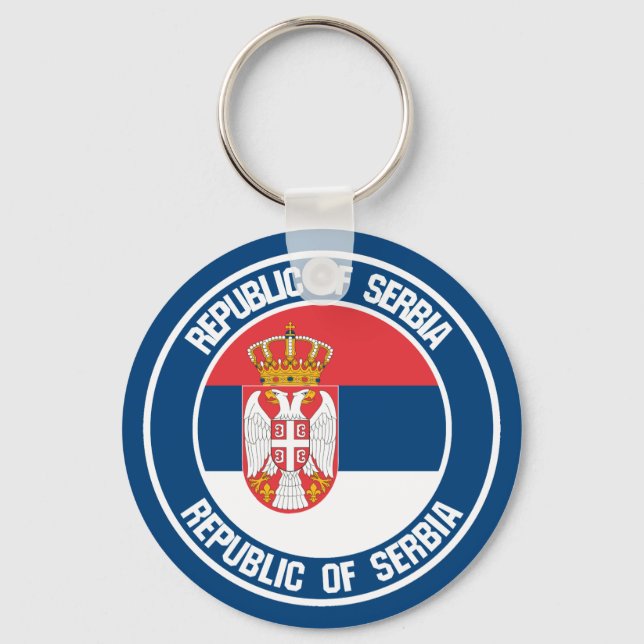 Serbia Round Emblem Key Ring (Front)