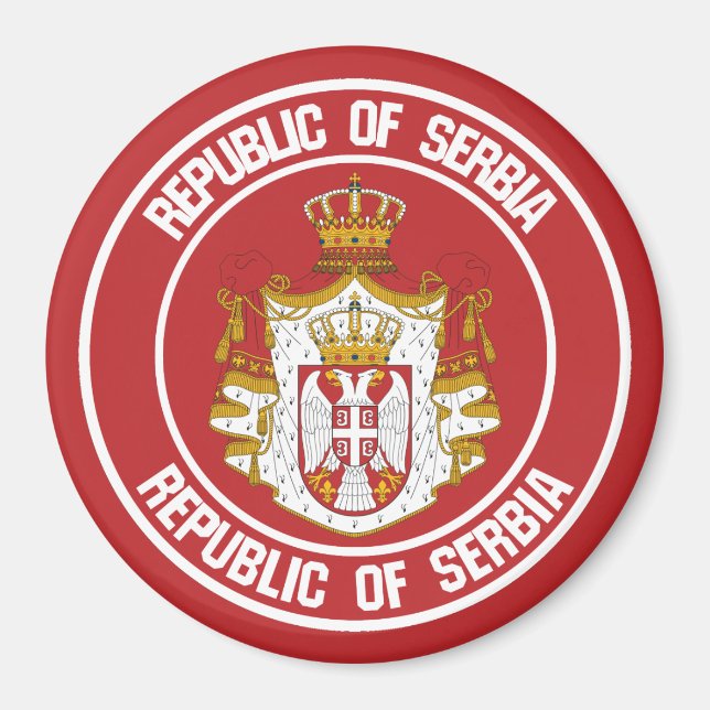 Serbia Round Emblem Magnet (Front)