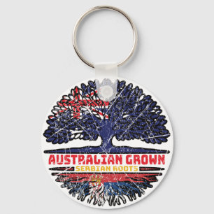 Serbia Serbian Australian Australia Tree Roots Key Ring